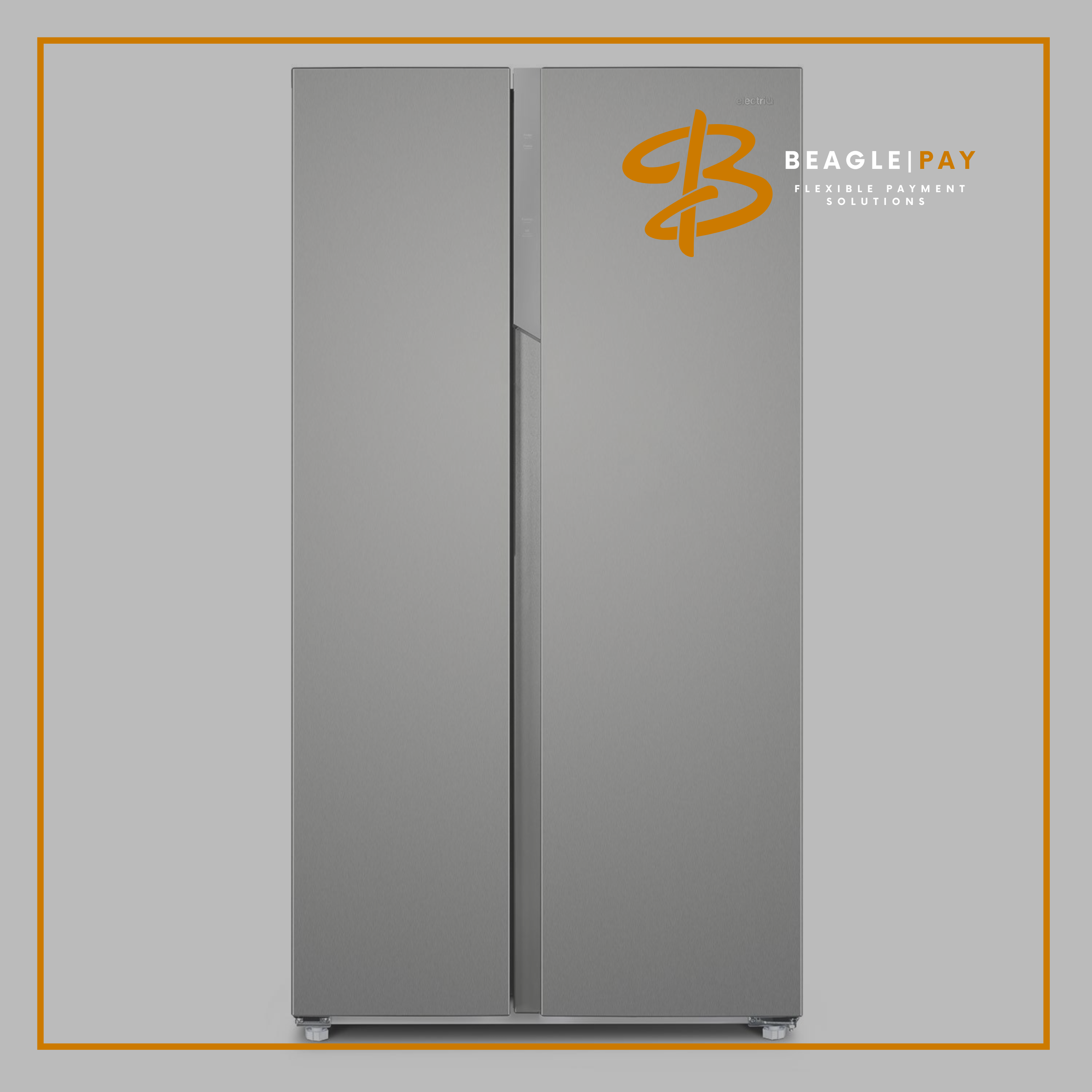 electriq 525 litre side by side american fridge freezer stainless steel